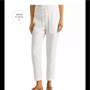 NWT Ralph Lauren white linen drawstring pants sz 4